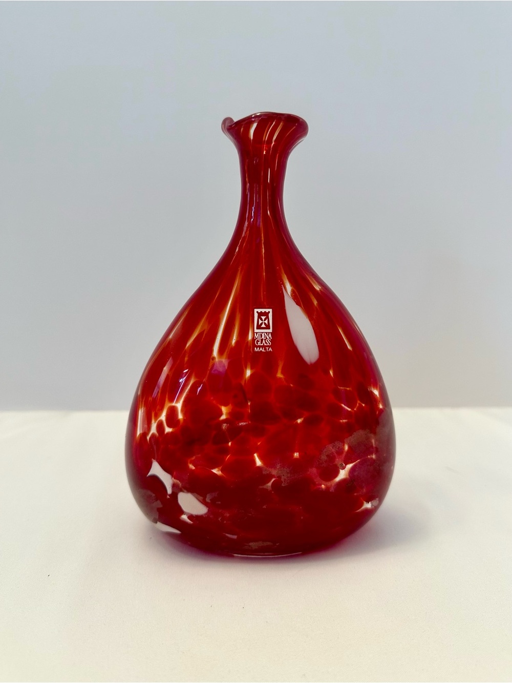 Murano-Style Red Blown Glass Vase